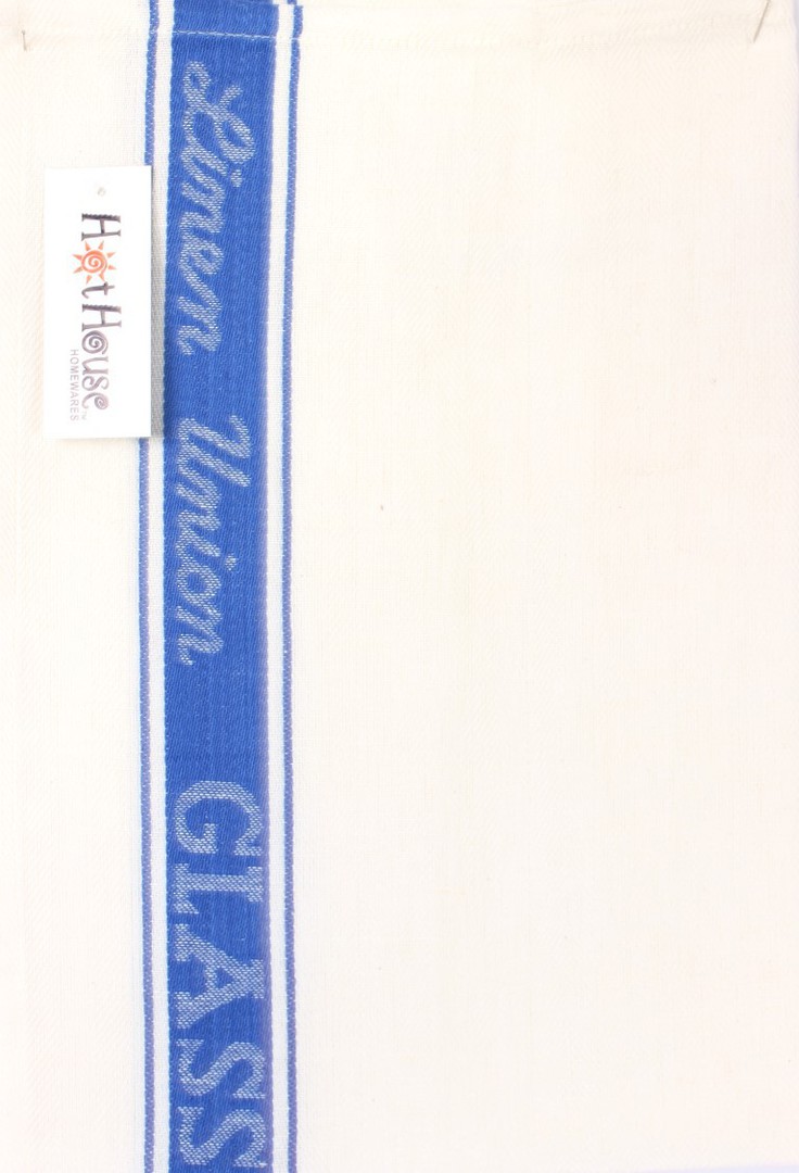 Tea Towel linen union glass cloth 50/50 linen/cotton -herringbone weave blue Code: T/T-LIN/GLA/BLU image 0